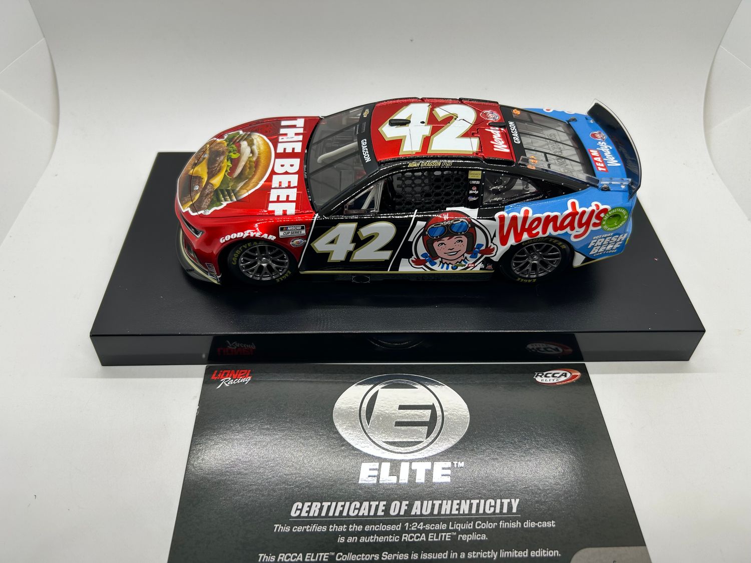 Noah Gragson 2023 Wendy&#39;s 1:24 Liquid Color Elite Nascar Diecast