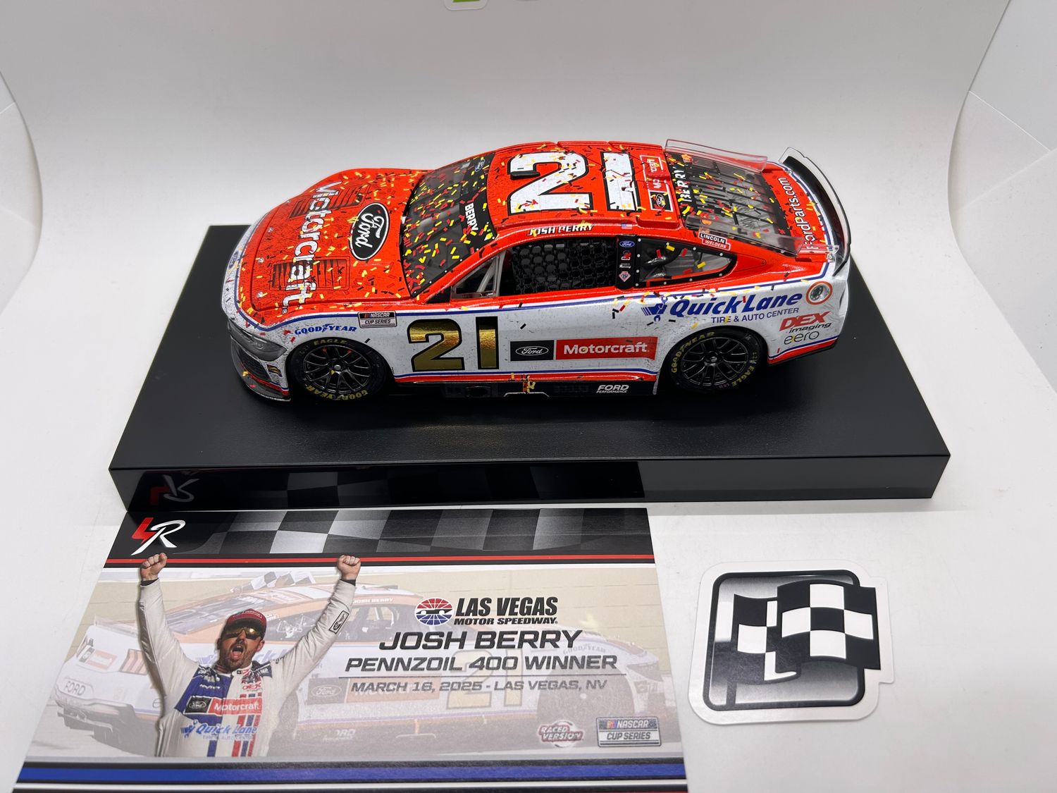 Josh Berry 2025 Motorcraft / Las Vegas 3/16/25 Race Win 1:24 Nascar Diecast - FOIL NUMBER CAR