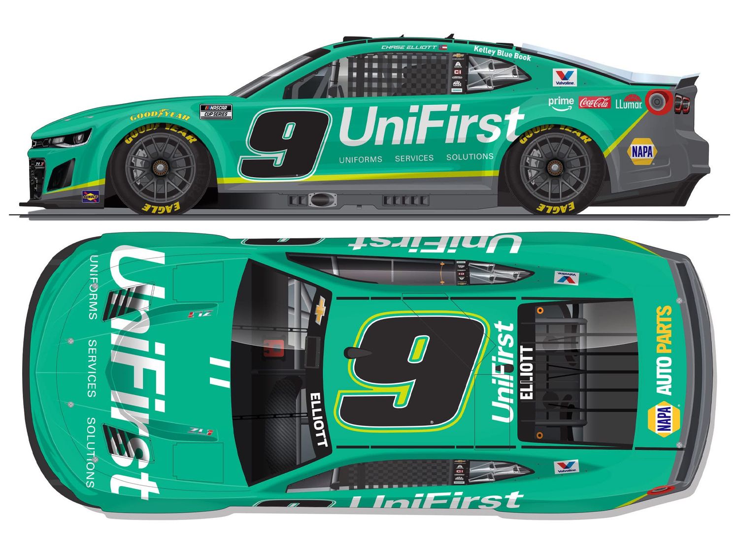 PRE-ORDER - $90 - Chase Elliott 2026 Unifirst 1:24 Color Chrome Nascar Diecast