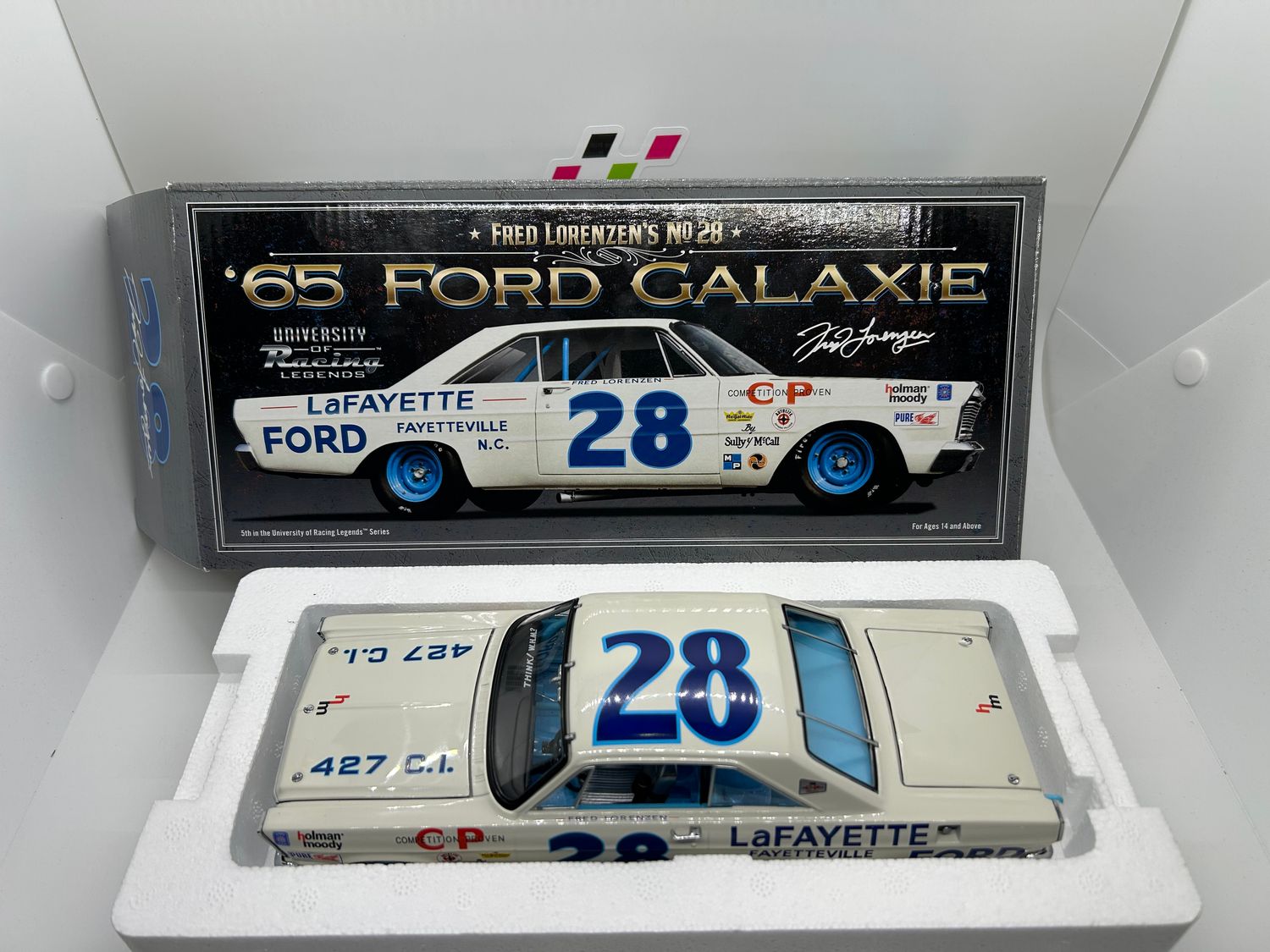 Fred Lorenzen #28 LaFAYETTE Ford 1965 Ford Galaxie 1:24 University of Racing Nascar