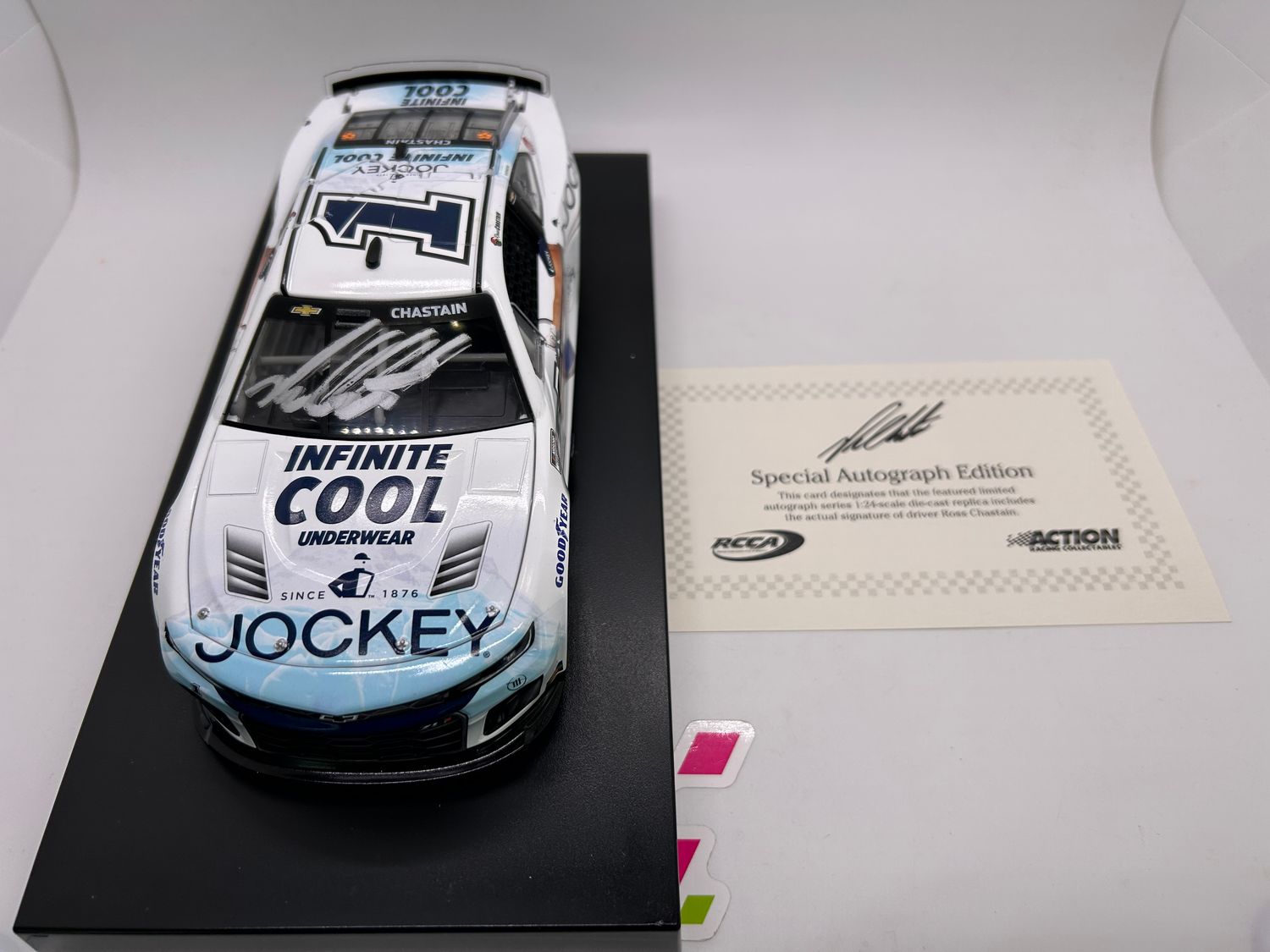 Ross Chastain Autographed 2024 Jockey Infinite Cool 1:24 Nascar Diecast