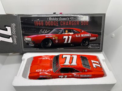 Bobby Isaac #71 K&amp;K Insurance 1969 Dodge Charger 500 1:24 University of Racing Nascar Diecast