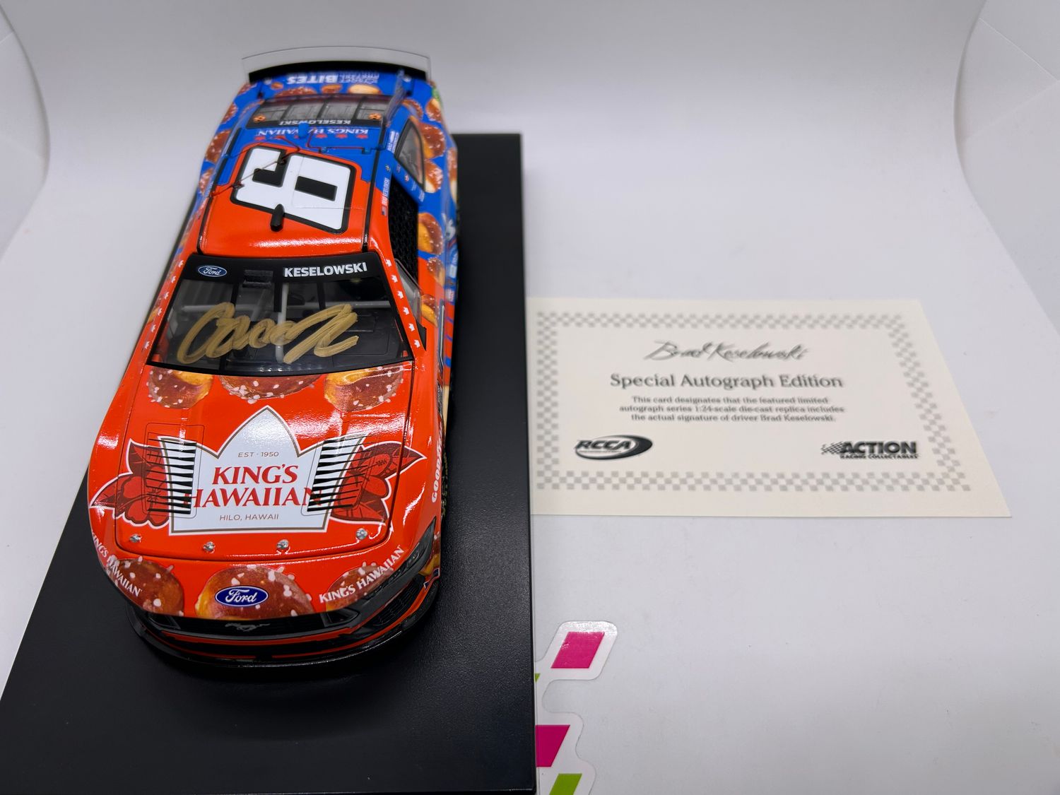 Brad Keselowski Autographed 2024 King&#39;s Hawaiian Soft Pretzel Bites 1:24 Nascar Diecast