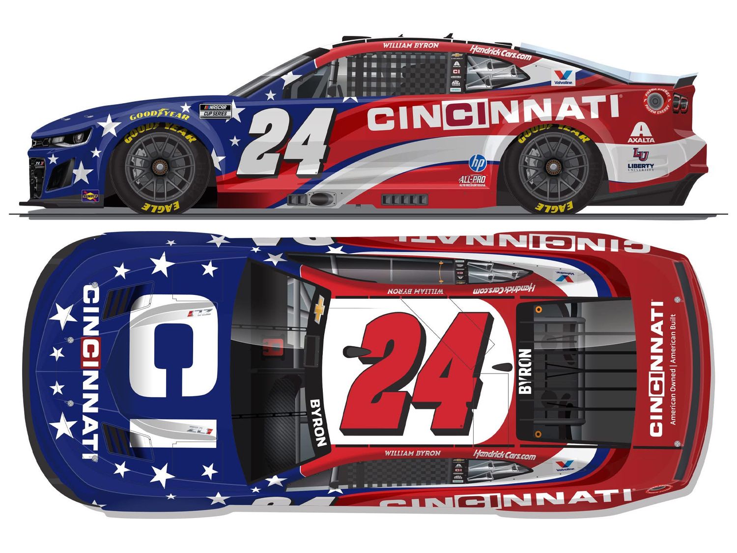 PRE-ORDER - $130 - William Byron 2026 Cincinnati 1:24 Elite Nascar Diecast