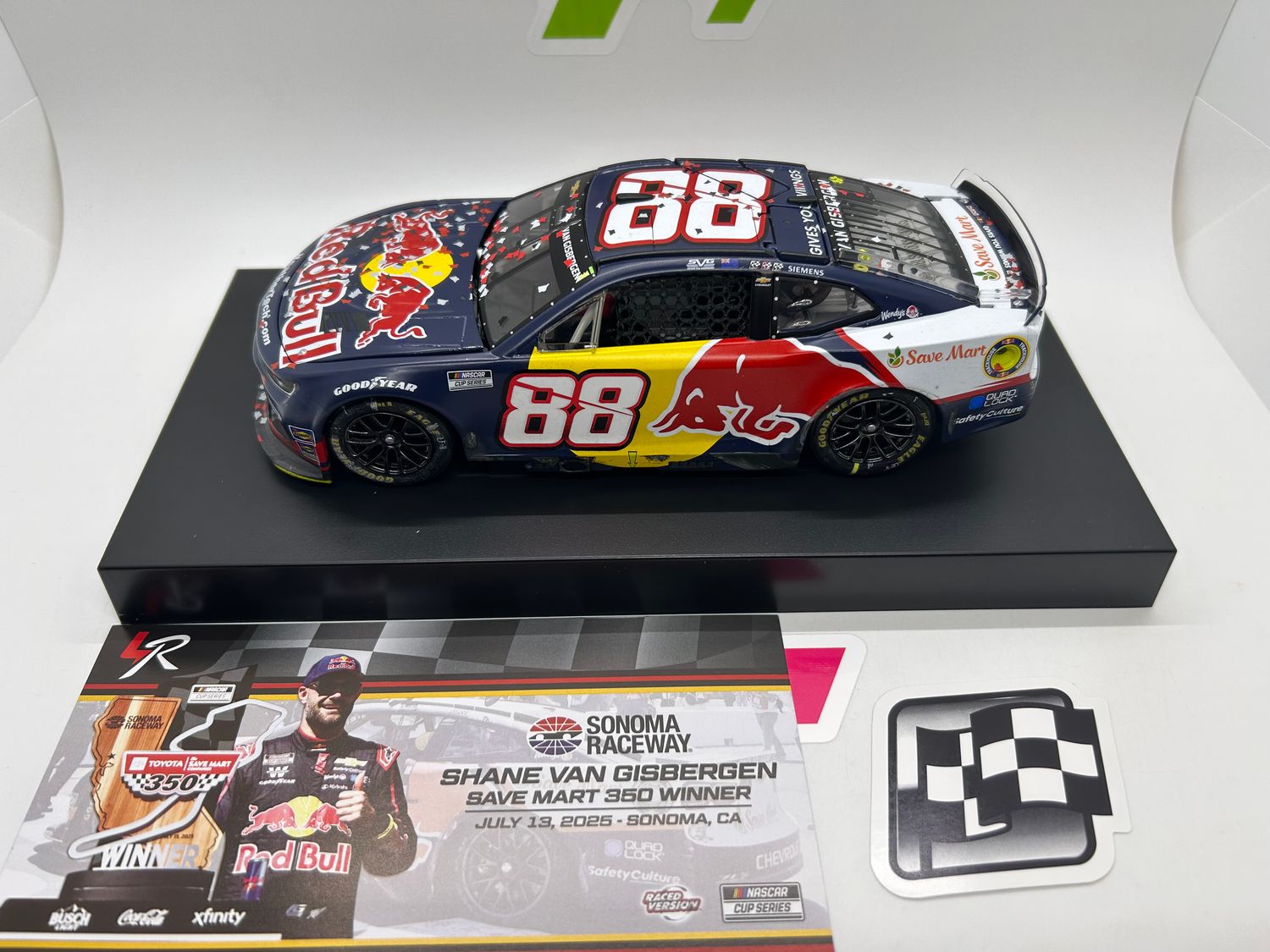 Shane Van Gisbergen 2025 Red Bull / Sonoma 7/13/25 Race Win 1:24 Nascar Diecast
