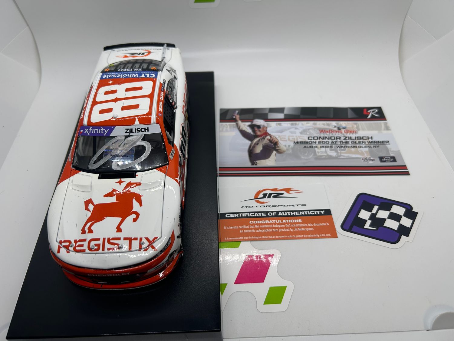 Connor Zilisch Autographed 2025 Registix Watkins Glen 8/9/25 Race Win 1:24 Nascar Diecast - Xfinity Series