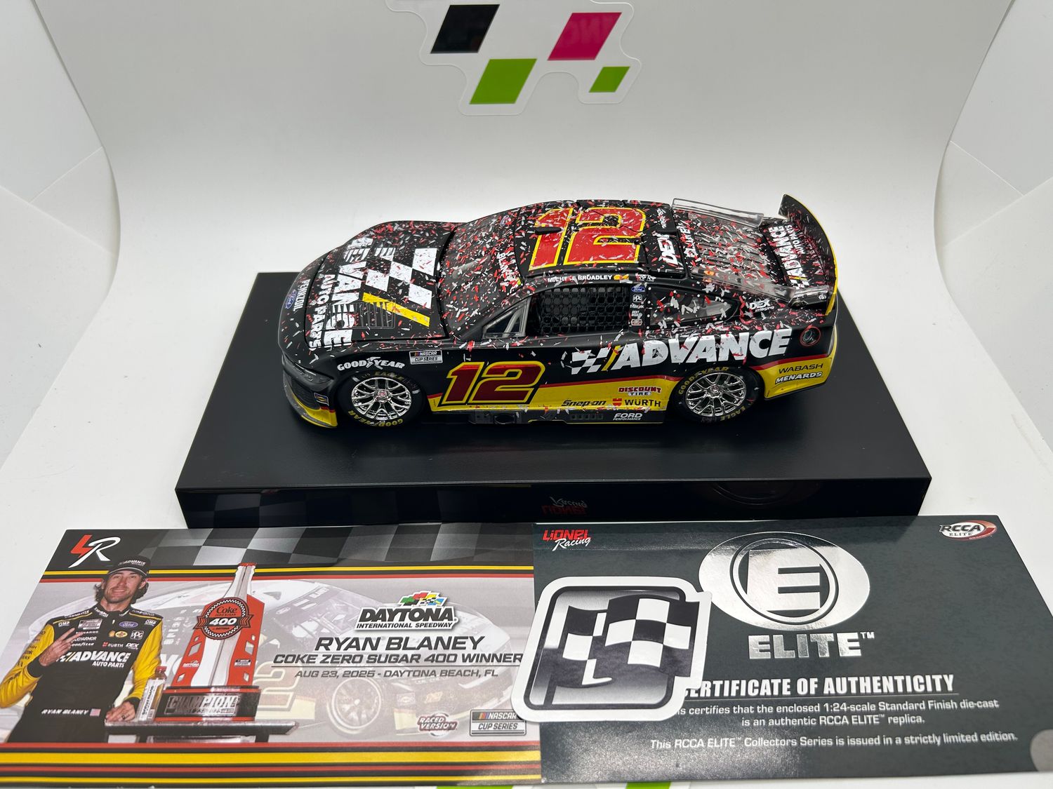 Ryan Blaney 2025 Advance Auto Parts Daytona 8/23/25 Race Win 1:24 Elite Nascar Diecast - FOIL NUMBER CAR