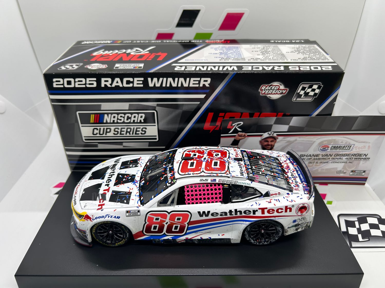 Shane Van Gisbergen 2025 Weathertech Bank of America Roval 10/05/25 Race Win 1:24 Nascar Diecast - FOIL NUMBER CAR