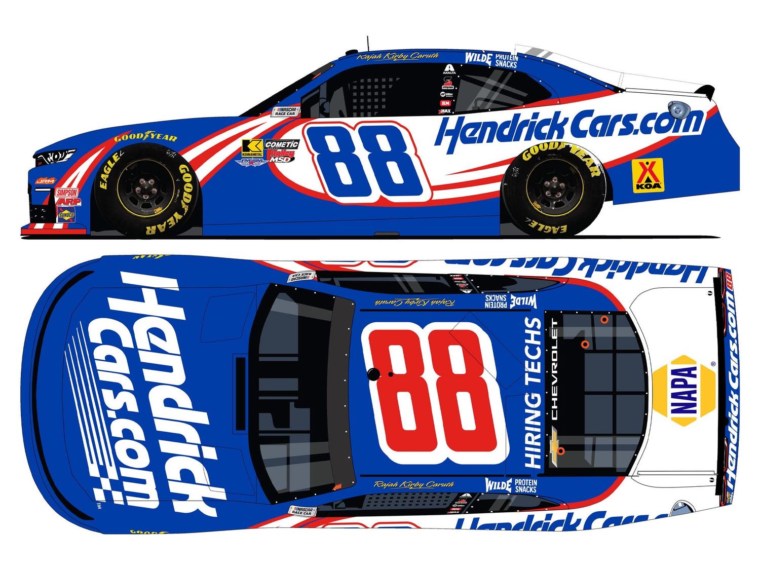 PRE-ORDER - $80 - Rajah Caruth Autographed 2026 Hendrickcars.com 1:24 Xfinity Diecast
