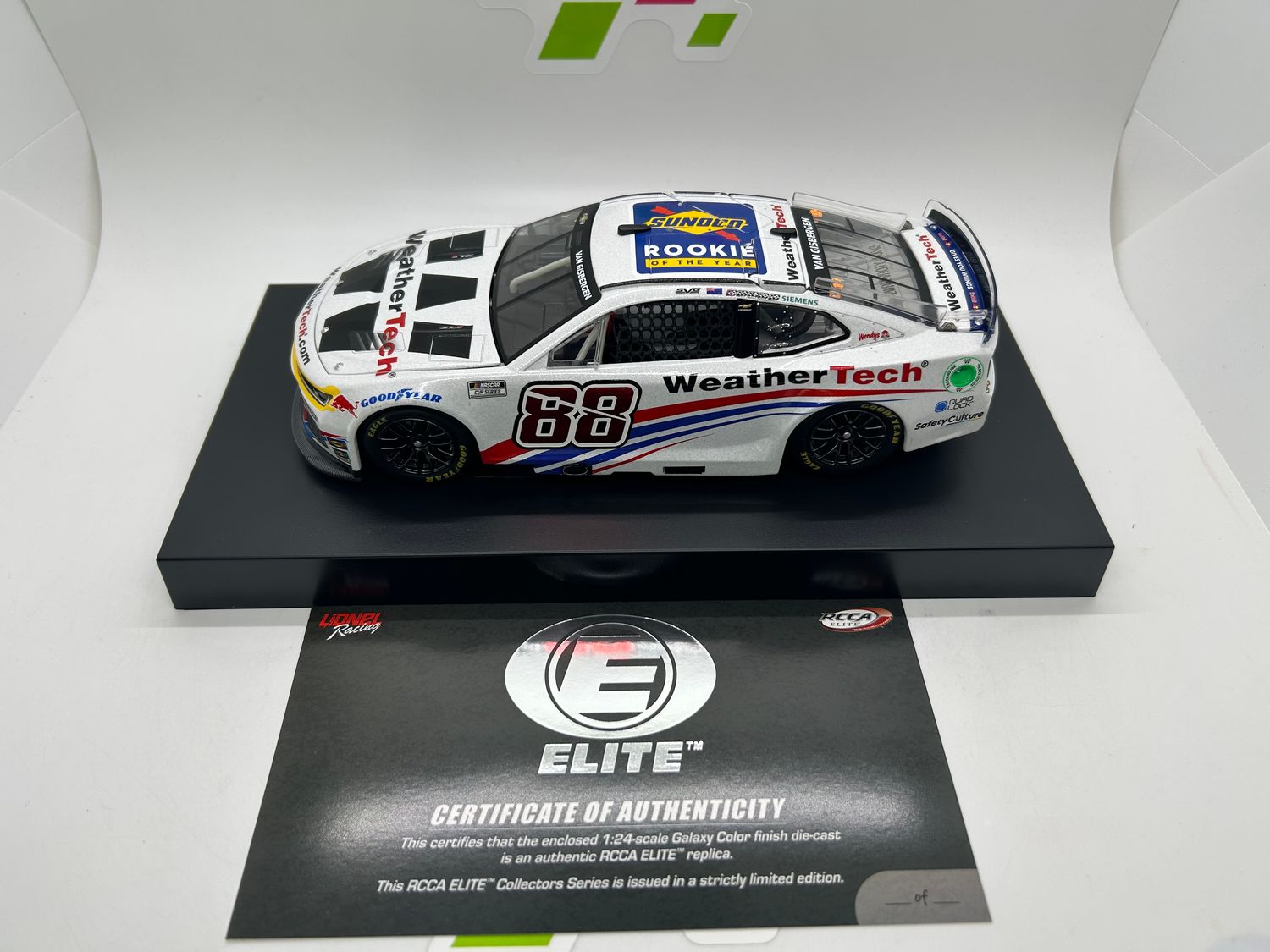 Shane Van Gisbergen 2025 Weathertech Rookie of The Year 1:24 Galaxy Color Elite Diecast-FOIL NUMBER CAR
