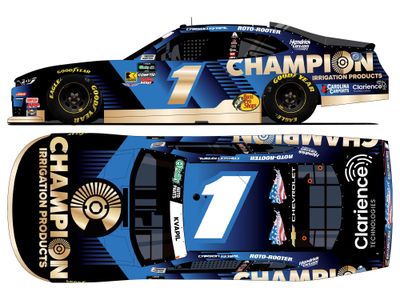 PRE-ORDER - $86 - Carson Kvapil 2026 Autographed Champion Irrigation 1:24 Nascar Diecast - FOIL NUMBER CAR - O'Reilly Auto Parts Series