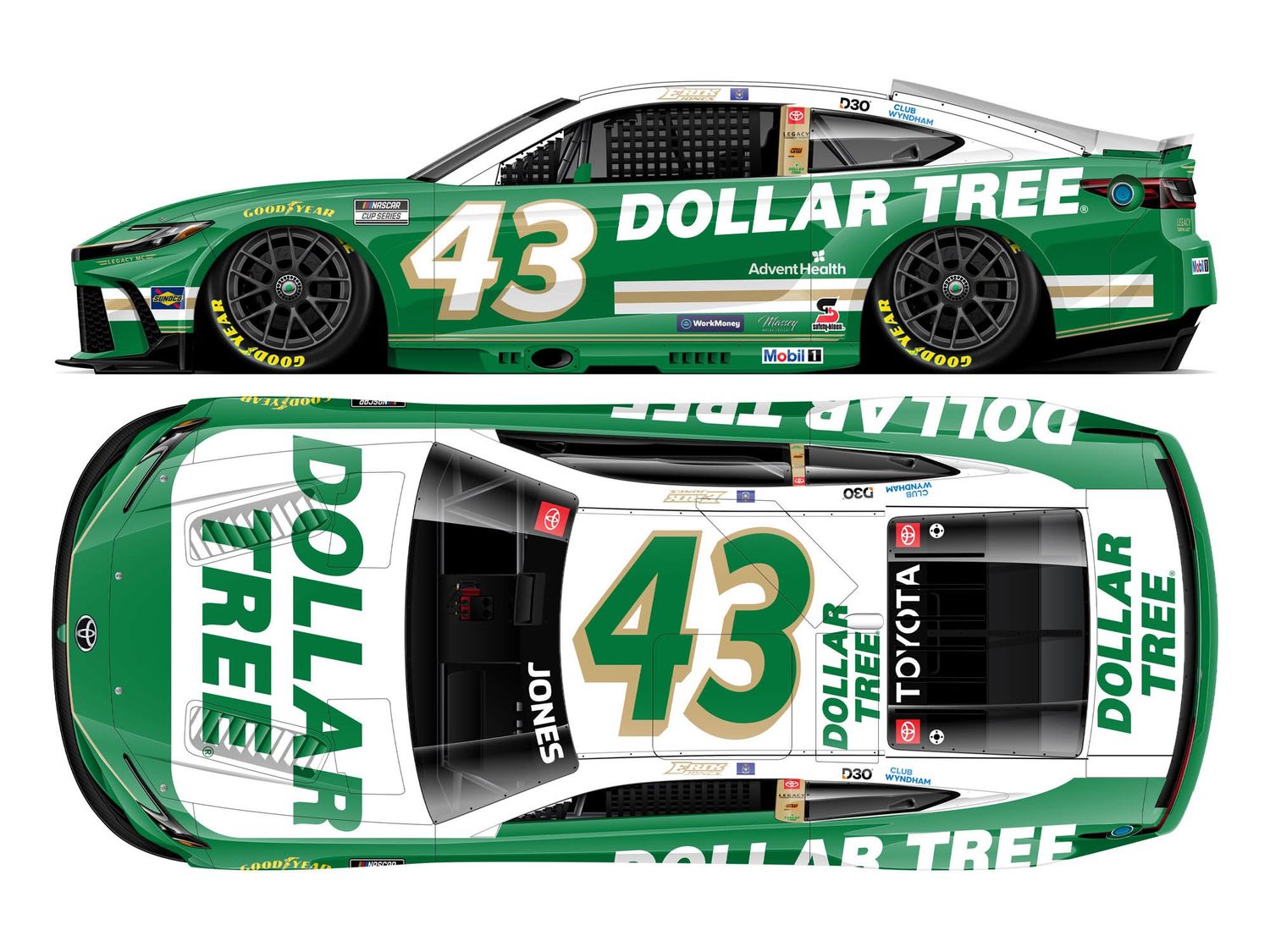 PRE-ORDER - $110 - Erik Jones Autographed 2026 Dollar Tree 1:24 Nascar Diecast