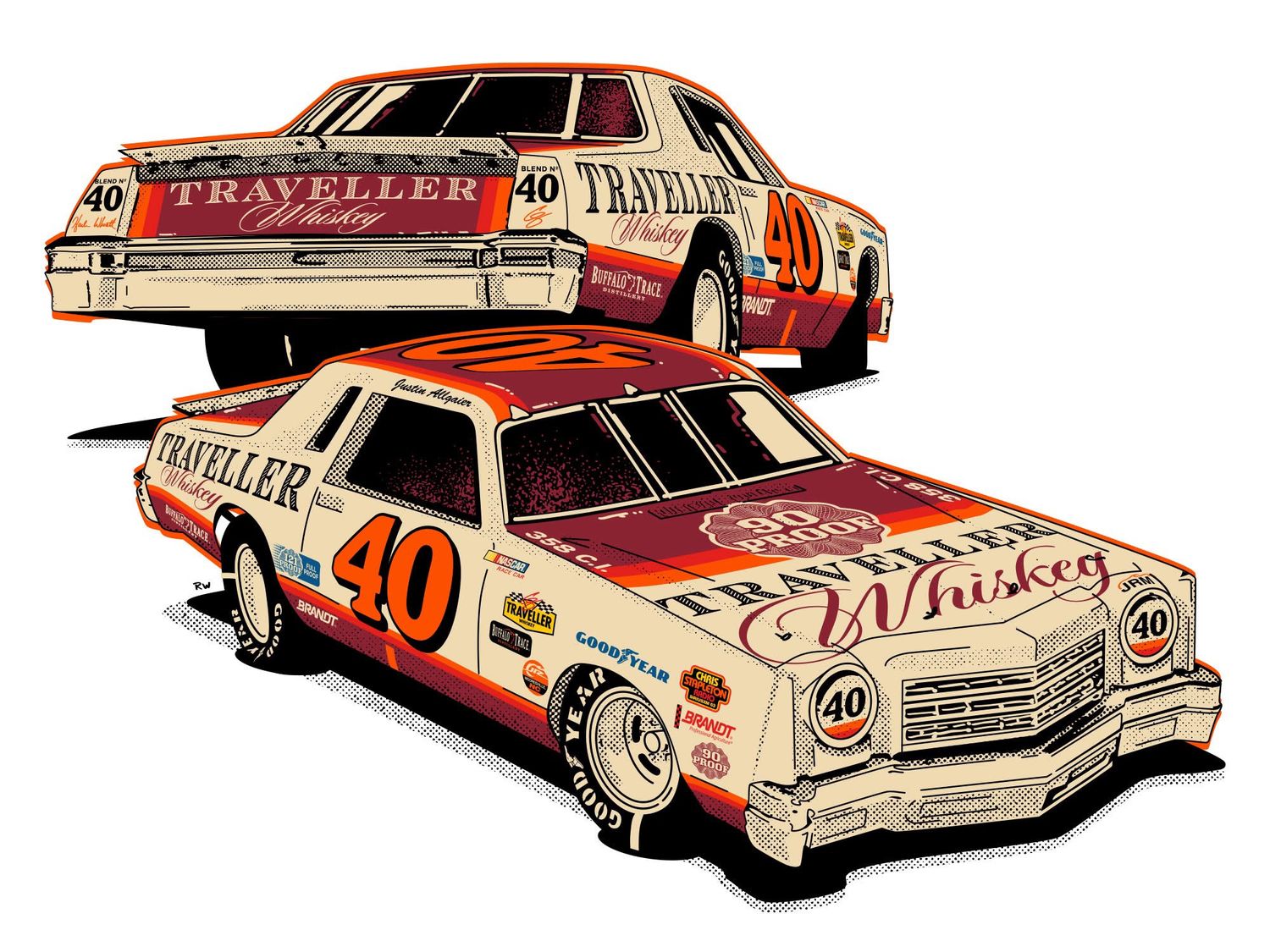 PRE-ORDER - $110 - JUSTIN ALLGAIER AUTOGRAPHED 2026 TRAVELLER WHISKEY '78 1:24 ARC DIECAST