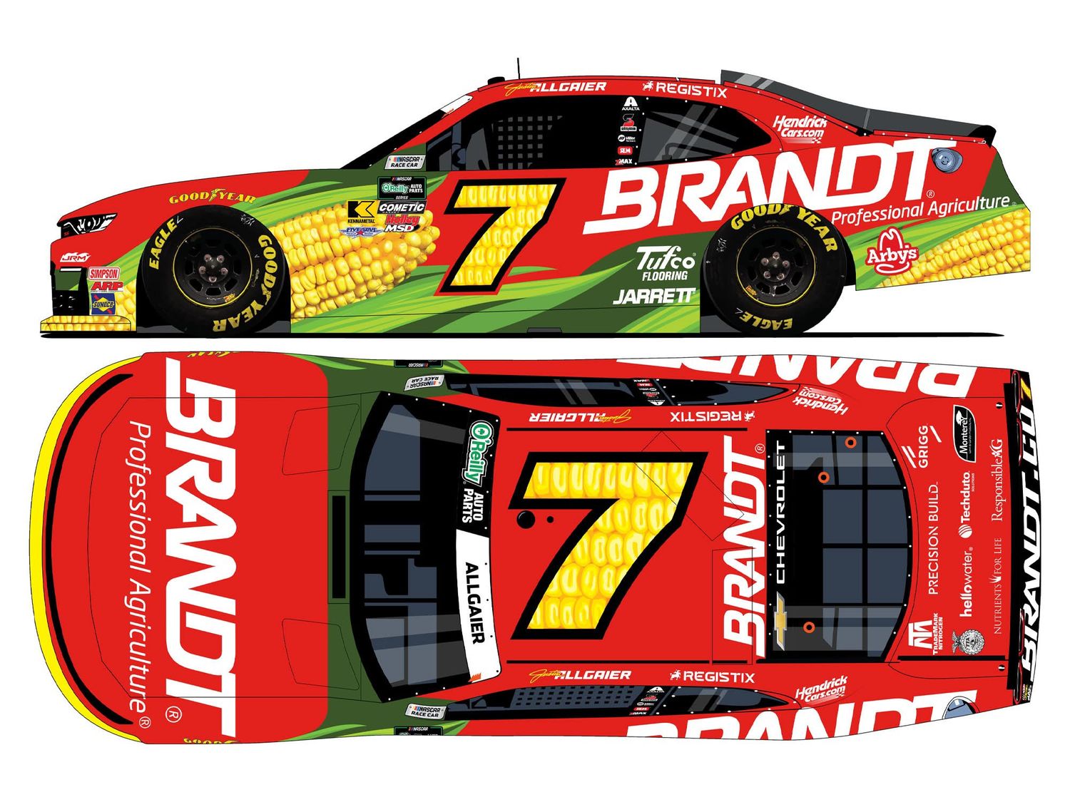 PRE-ORDER - $80 - Justin Allgaier Autographed 2026 Brandt 1:24 O'Reilly Auto Parts Series