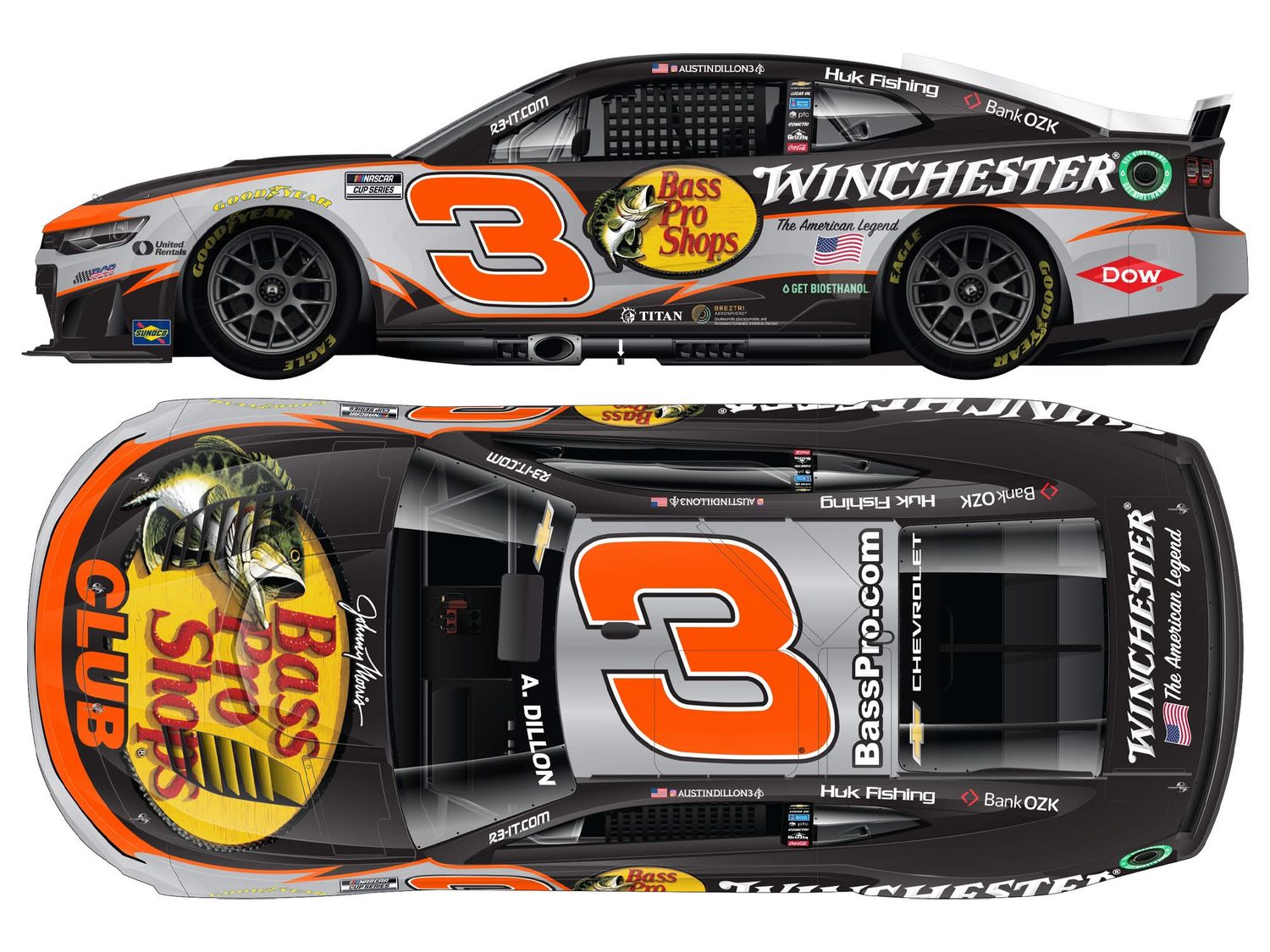 PRE-ORDER - $130 - Austin Dillon 2026 Bass Pro Shops / Winchester 1:24 Elite Nascar Diecast