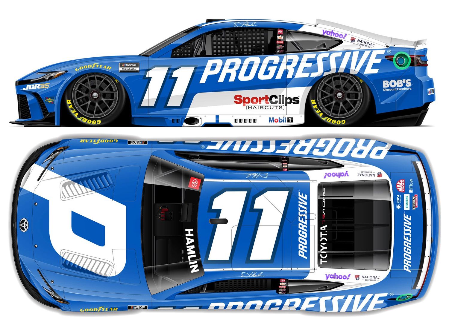 PRE-ORDER - $90 - Denny Hamlin 2026 Progressive 1:24 Color Chrome Nascar Diecast