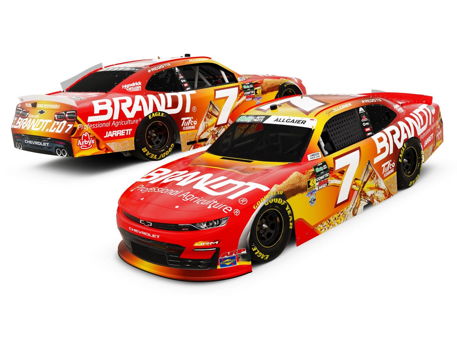 PRE-ORDER - $80 - Justin Allgaier 2026 Brandt Whiskey 1:24 Color Chrome O'Reilly Auto Parts Series