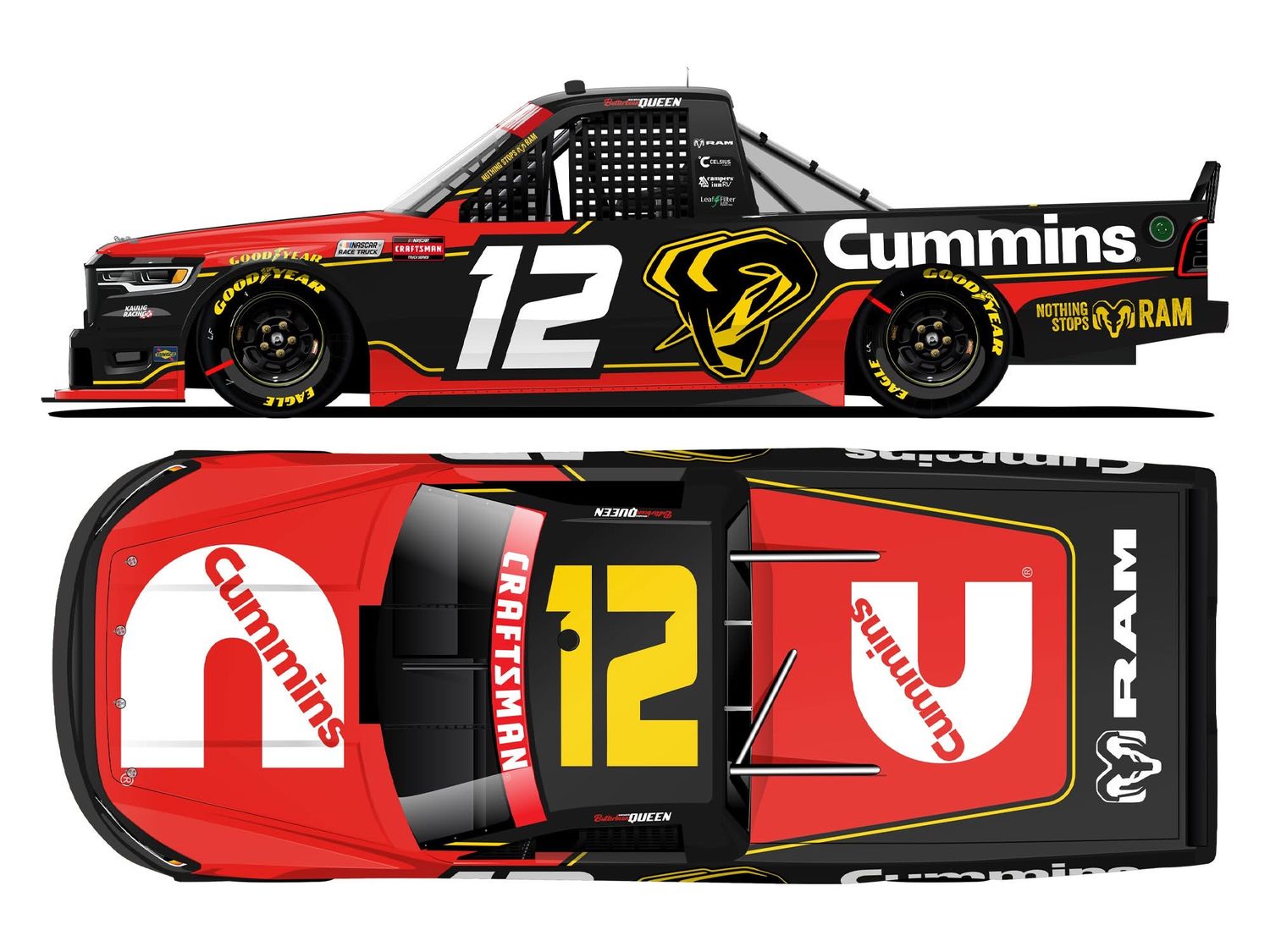 PRE-ORDER - $67 - Brenden "ButterBean" Queen 2026 Cummins 1:24 Nascar Diecast - Truck Series