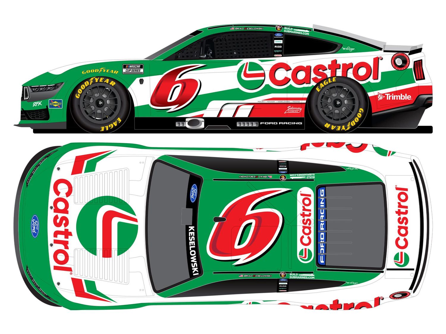 PRE-ORDER - Brad Keselowski Autographed 2026 Castrol Tribute 1:24 Nascar Diecast - FOIL NUMBER DIECAST
