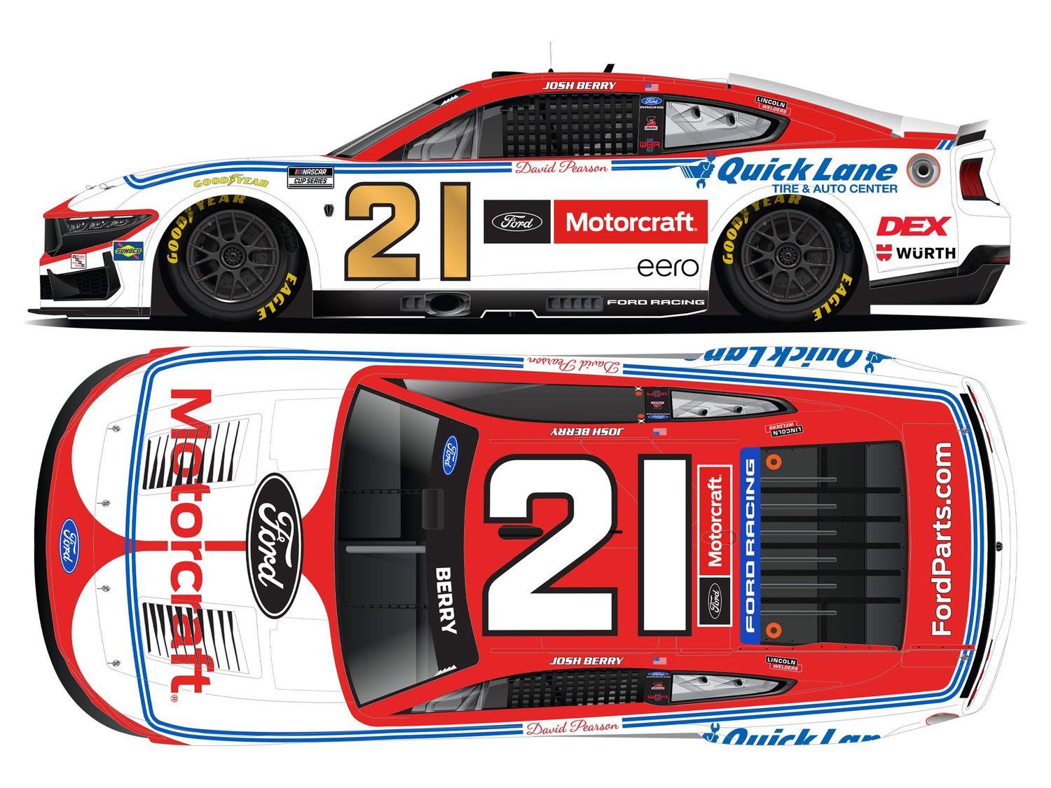 PRE-ORDER - $113 - Josh Berry Autographed 2026 Motorcraft / 1976 50th Anniversary 1:24 Nascar Diecast - FOIL NUMBER DIECAST