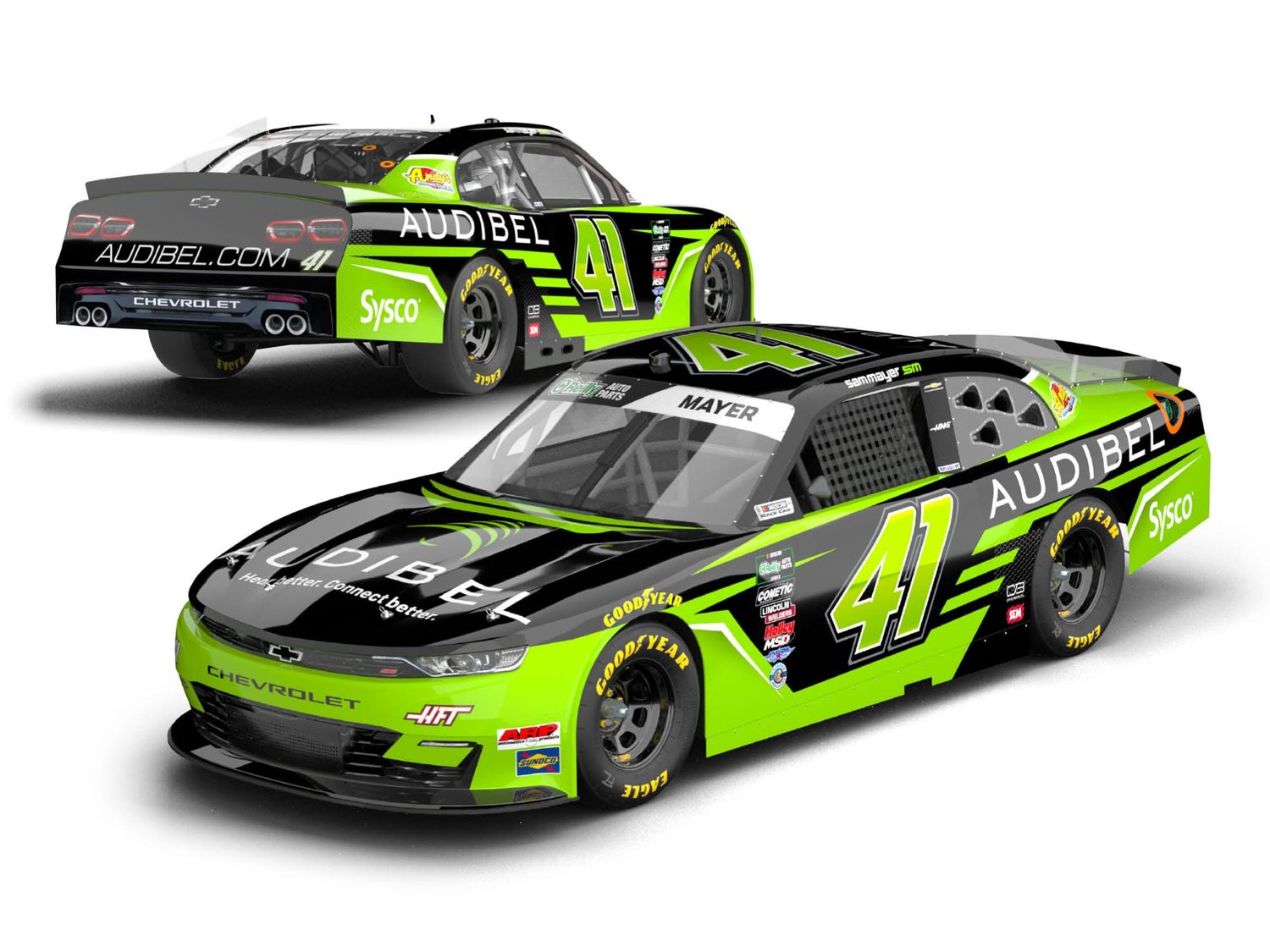 PRE-ORDER - $76 - Sam Mayer 2026 Audibel 1:24 Nascar Diecast - FOIL NUMBER CAR - O'Reilly Auto Parts Series