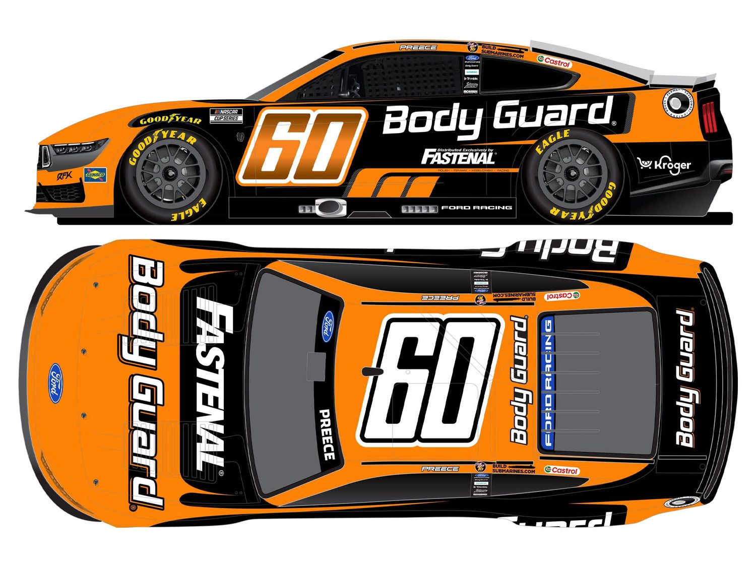 PRE-ORDER - Ryan Preece 2026 Body Guard 1:24 Nascar Diecast - FOIL NUMBER DIECAST
