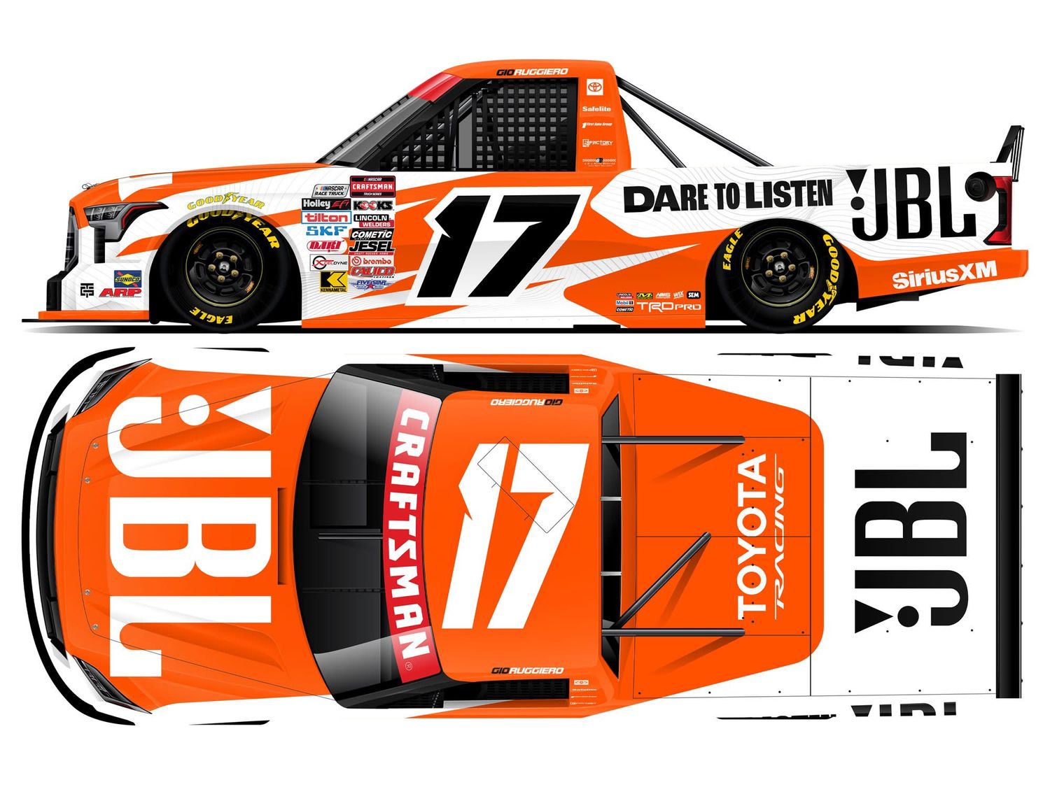 PRE-ORDER - Gio Ruggiero 2026 JBL Truck Series 1:24 Nascar Diecast - Truck Series