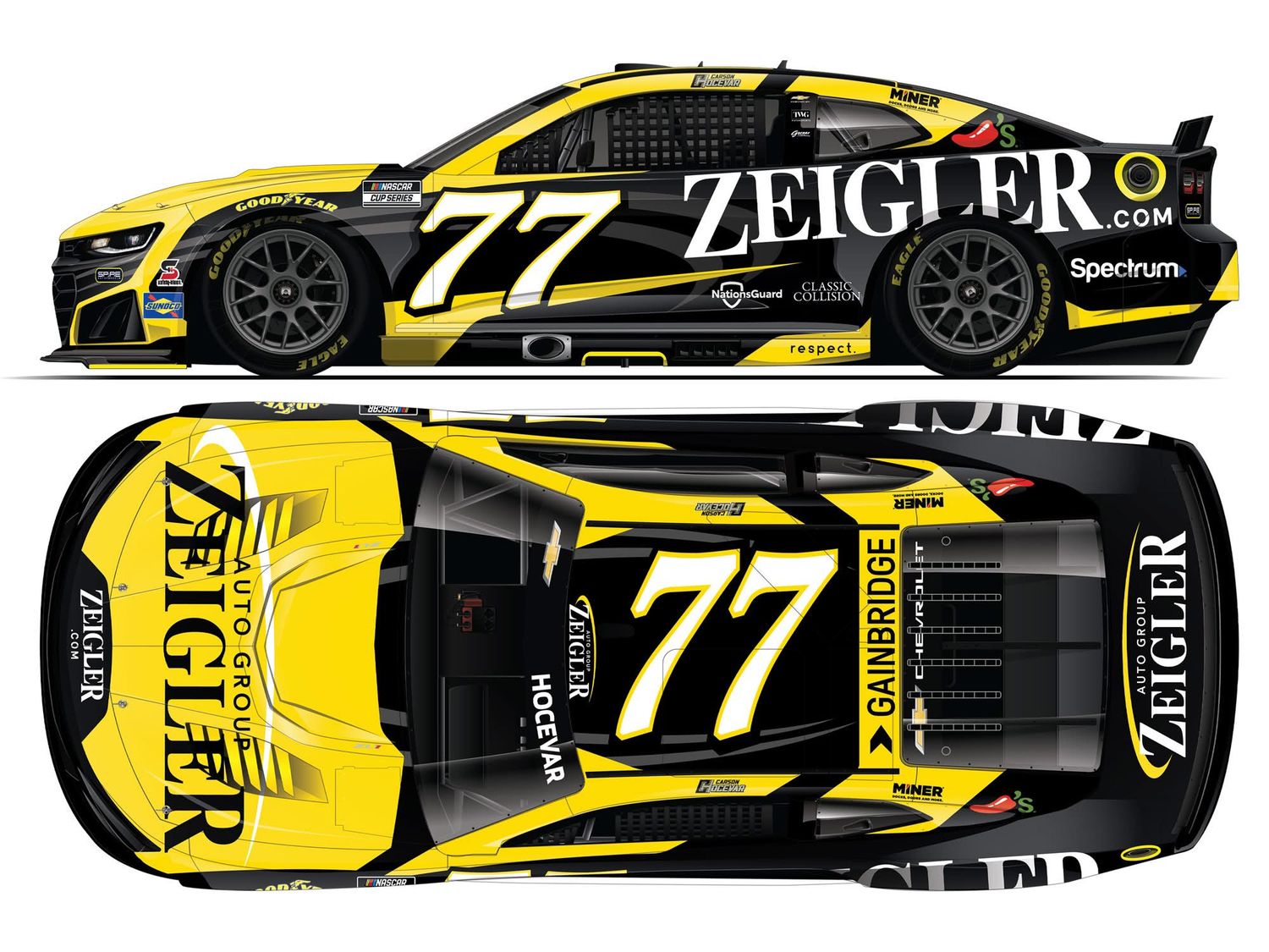 PRE-ORDER - Carson Hocevar 2026 Zeigler Auto Group 1:24 Elite Nascar Diecast