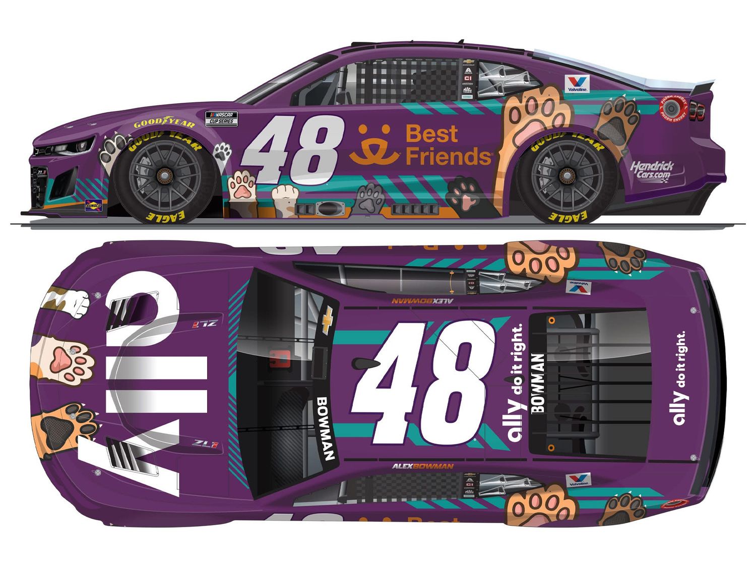 PRE-ORDER - Alex Bowman 2026 Ally Best Friends 1:24 Color Chrome Nascar Diecast