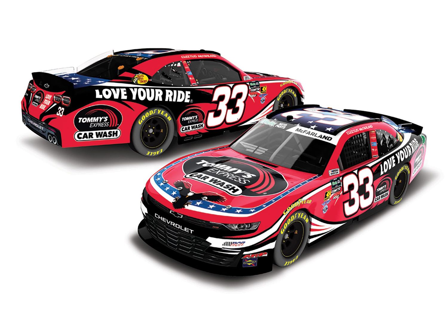 PRE-ORDER - Cleetus McFarland 2026 Tommy's Express Car Wash 1:24 O'Reilly Auto Parts Series