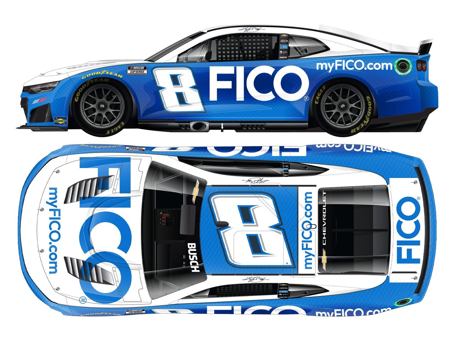PRE-ORDER - KYLE BUSCH 2026 FICO 1:24 COLOR CHROME ARC DIECAST