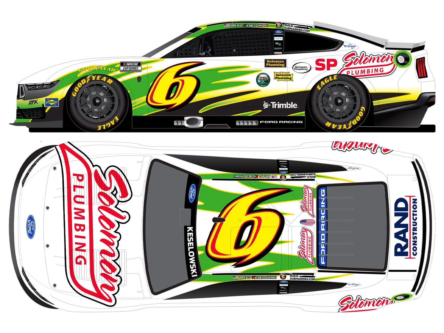 PRE-ORDER - Brad Keselowski 2026 Solomon Plumbing Throwback 1:24 Nascar Diecast