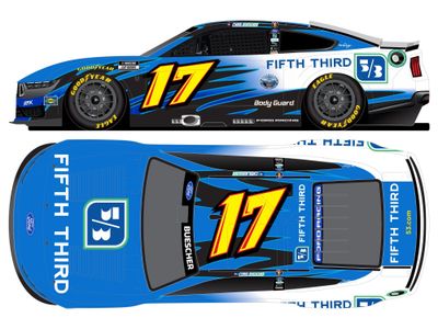 PRE-ORDER - Chris Buescher Autographed 2026 Fifth Third Bank Throwback 1:24 Nascar Diecast