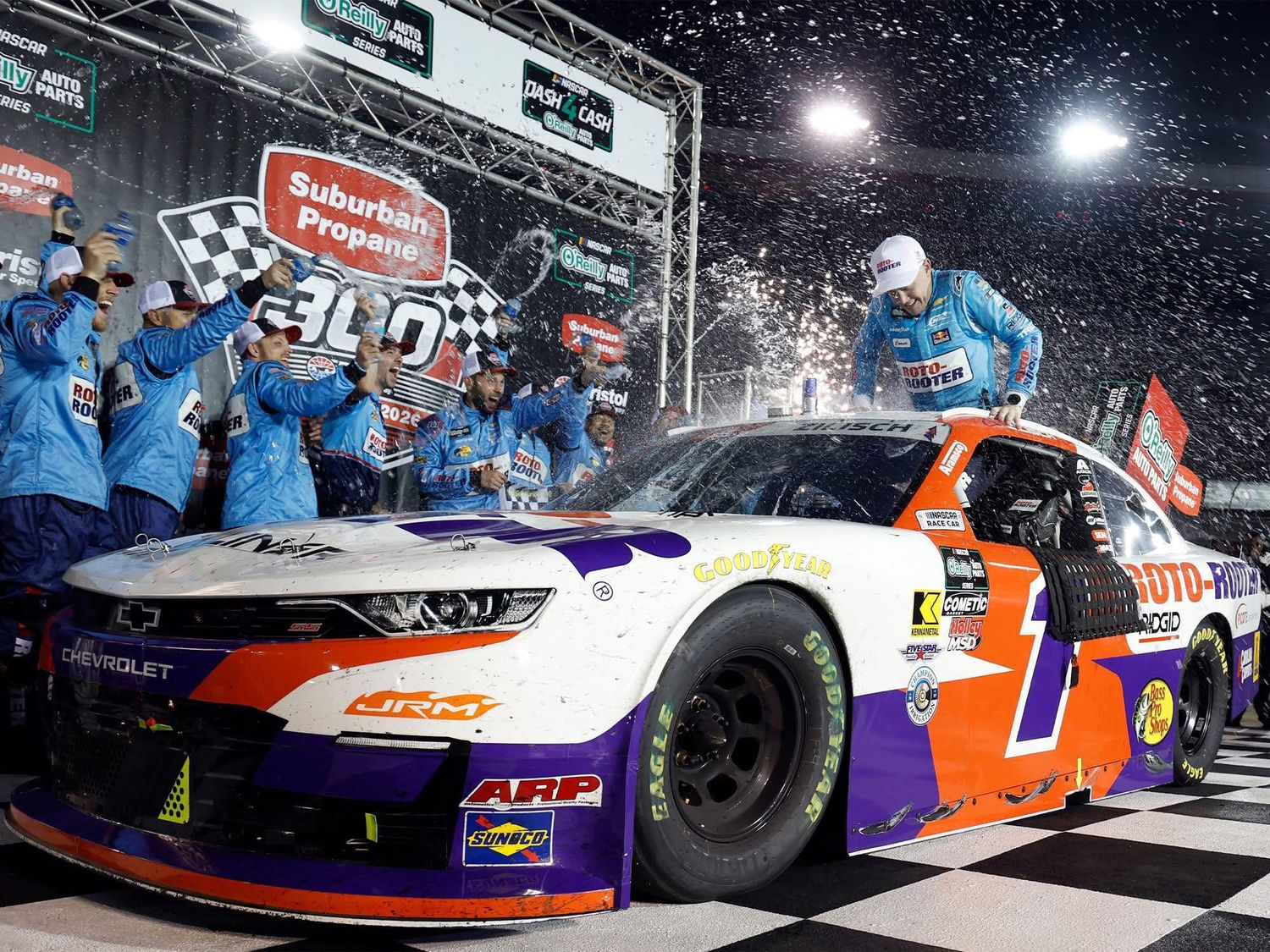 PRE-ORDER - Connor Zilisch 2026 Roto-Rooter Bristol 4/11/26 Race Win 1:24 Nascar Diecast - O'Reilly Auto Parts Series