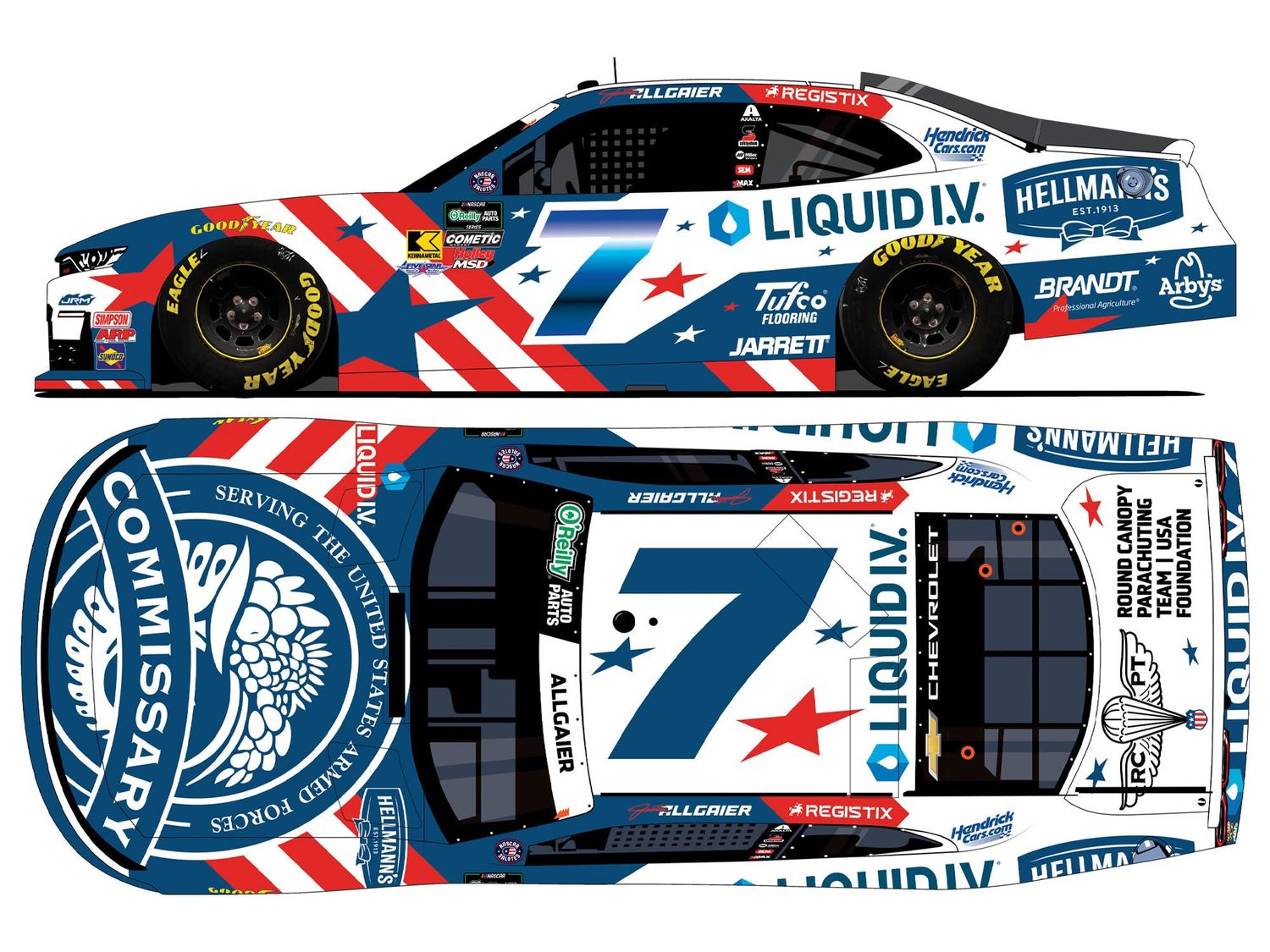 PRE-ORDER - Justin Allgaier 2026 Hellmann's/Liquid I.V. DeCa 1:24 Nascar Diecast - FOIL NUMBER CAR - O'Reilly Auto Parts Series