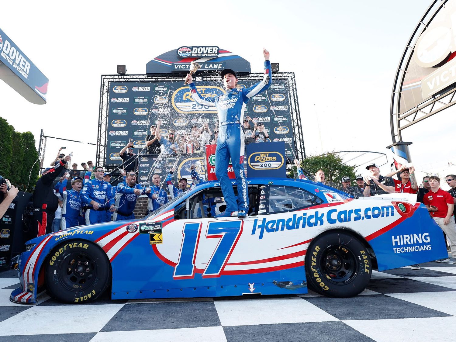PRE-ORDER - Corey Day 2026 Hendrickcars.com Dover 5/16/26 Race Win 1:24 Nascar Diecast - O'Reilly Auto Parts Series