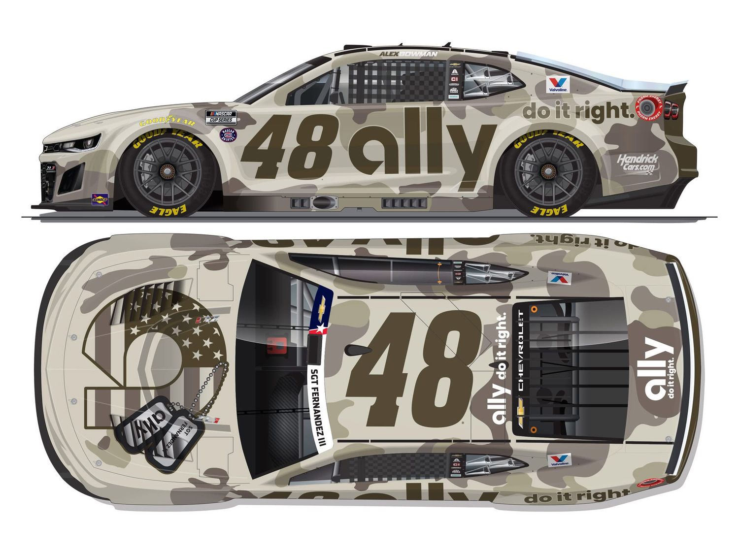 PRE-ORDER - Alex Bowman 2026 Ally Patriotic 1:24 Elite Nascar Diecast