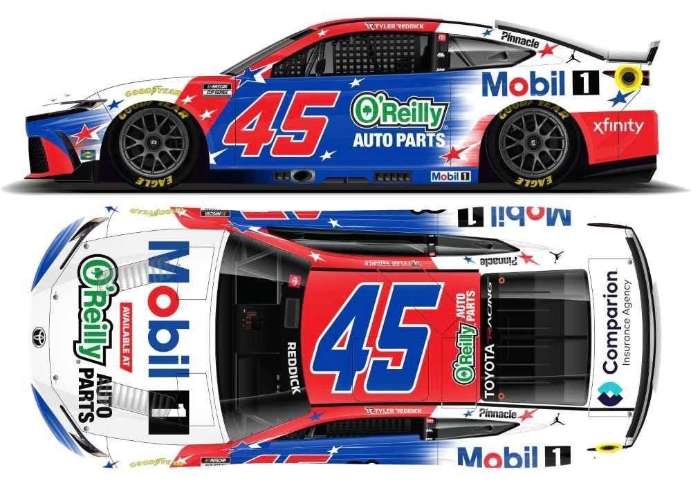 PRE-ORDER - Tyler Reddick 2026 Mobil 1/O'reilly Patriotic 1:24 Elite Nascar Diecast