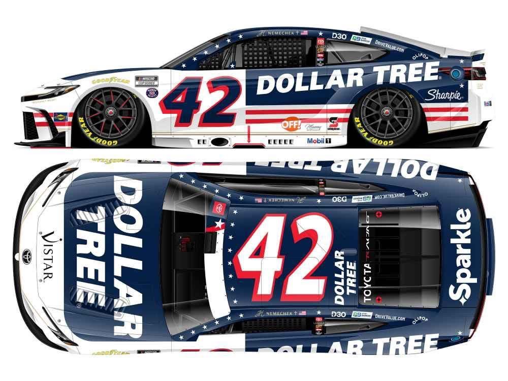 PRE-ORDER - John Hunter Nemechek Autographed 2026 Dollar Tree Patriotic 1:24 Nascar Diecast