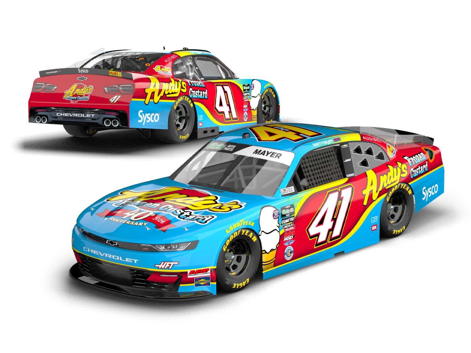 PRE-ORDER - Sam Mayer 2026 Andy's Frozen Custard 1:24 Nascar Diecast - O'Reilly Auto Parts Series