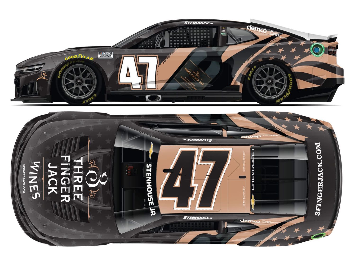 PRE-ORDER - Ricky Stenhouse Jr. 2026 Three Finger Jack Wines 1:24 Nascar Diecast