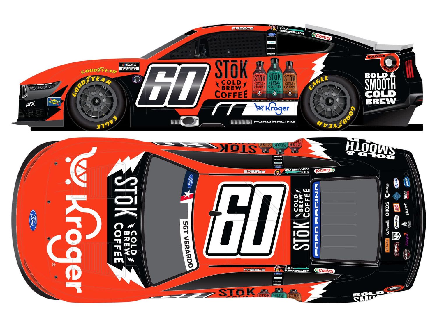 PRE-ORDER - Ryan Preece 2026 Kroger/Stok Cold Brew Coffee 1:24 Nascar Diecast - FOIL NUMBER DIECAST