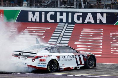 PRE-ORDER - Denny Hamlin 2026 National Debt Relief Michigan 6/7/26 Race Win 1:24 Elite Nascar Diecast
