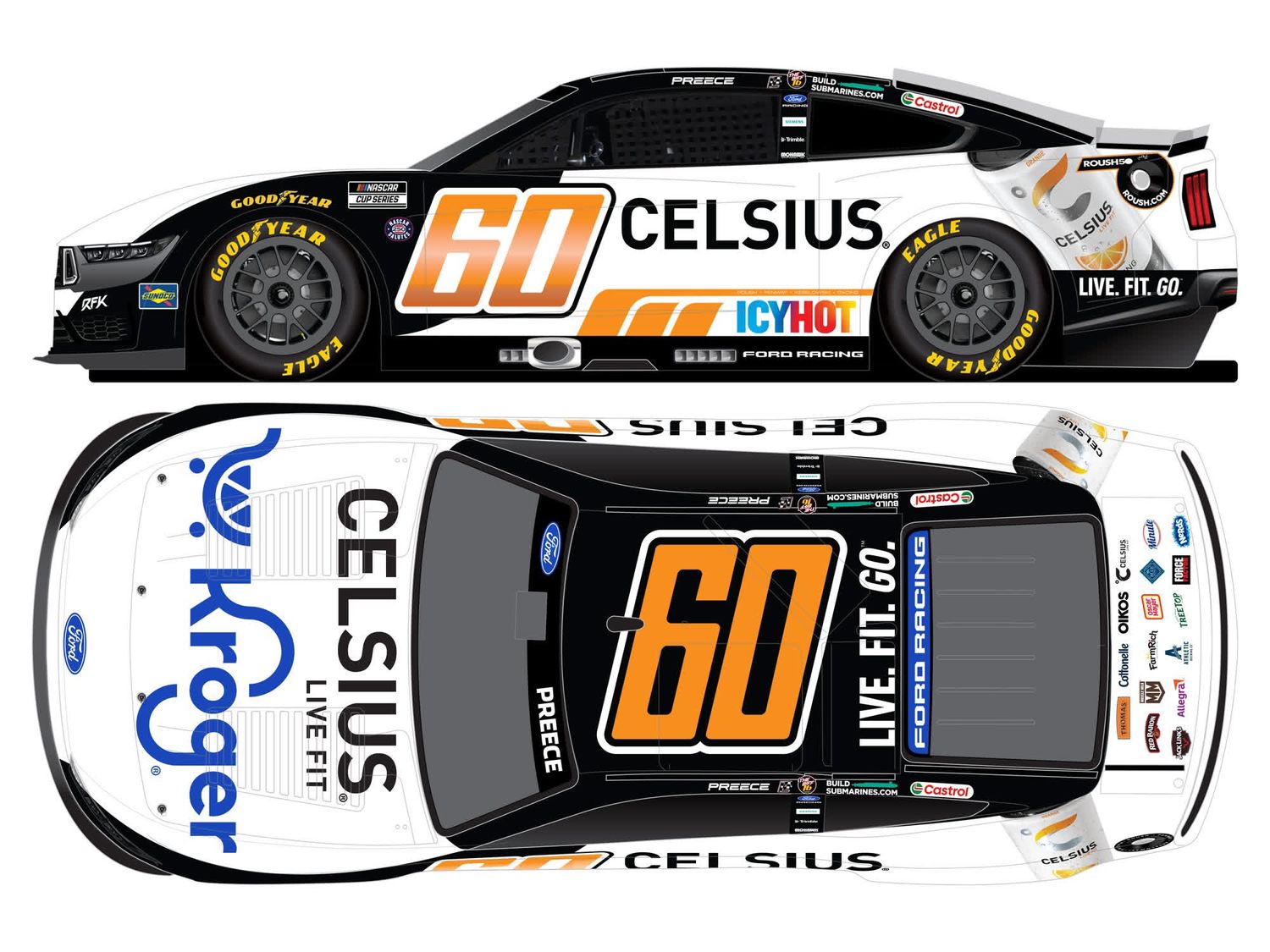 PRE-ORDER - Ryan Preece 2026 Kroger/Celsius 1:24 Nascar Diecast - FOIL NUMBER DIECAST