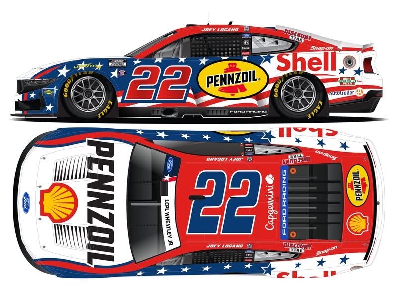 PRE-ORDER - Joey Logano 2026 Shell-Pennzoil Stars and Stripes 1:24 Foil Number Nascar Diecast