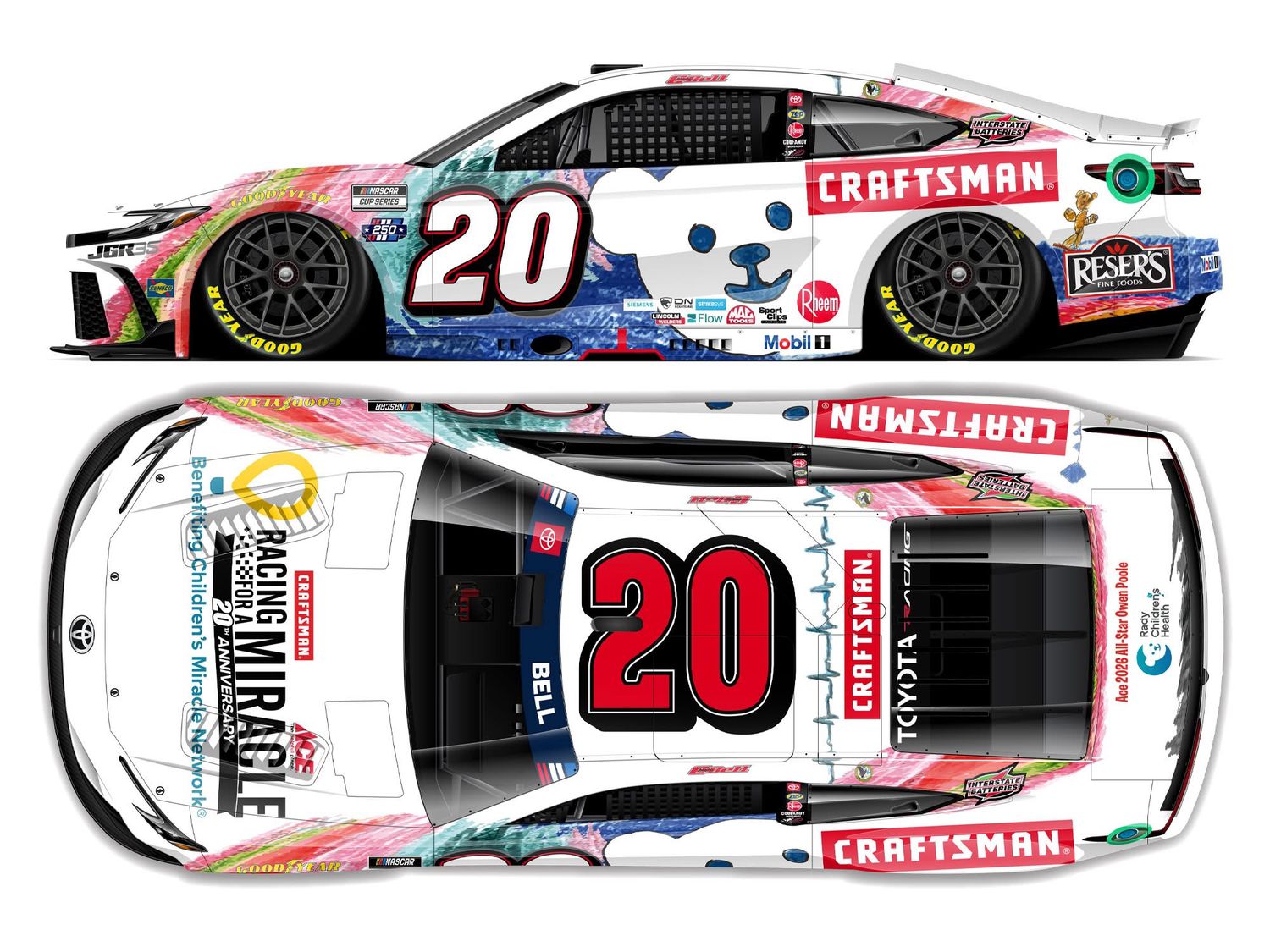 PRE-ORDER - CHRISTOPHER BELL 2026 CRAFTSMAN RACING FOR A MIRACLE 1:24 ELITE DIECAST