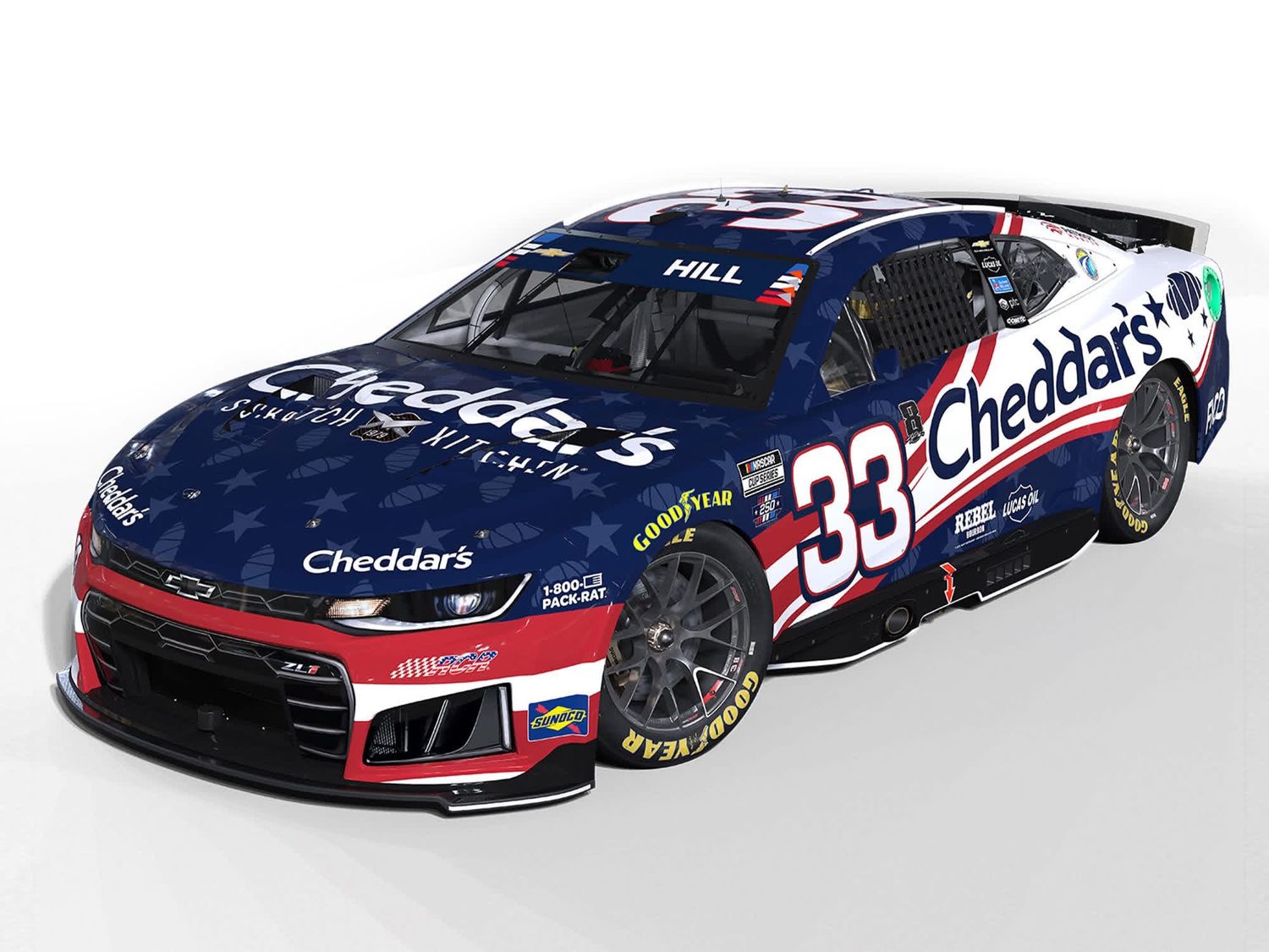 PRE-ORDER - Austin Hill 2026 Cheddar's Patriotic 1:24 Nascar Diecast