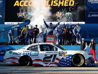 PRE-ORDER - Austin Hill 2026 1-800-PACK-RAT Patriotic San Diego 6/20/26 Race Win 1:24 Nascar Diecast - FOIL NUMBER CAR - O'Reilly Auto Parts Series