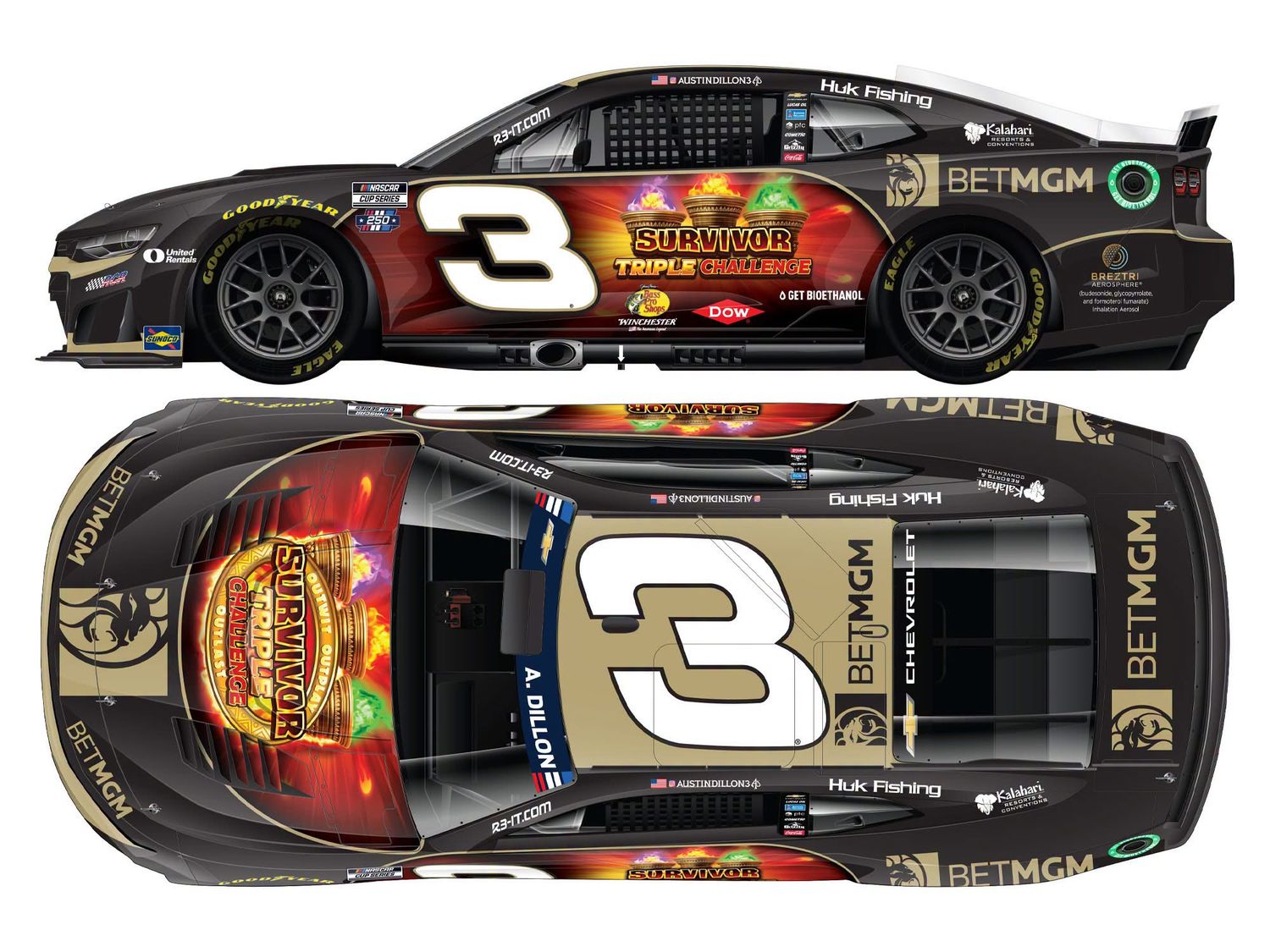 PRE-ORDER - Austin Dillon 2026 BETGM Survivor Triple Challenge 1:24 Nascar Diecast