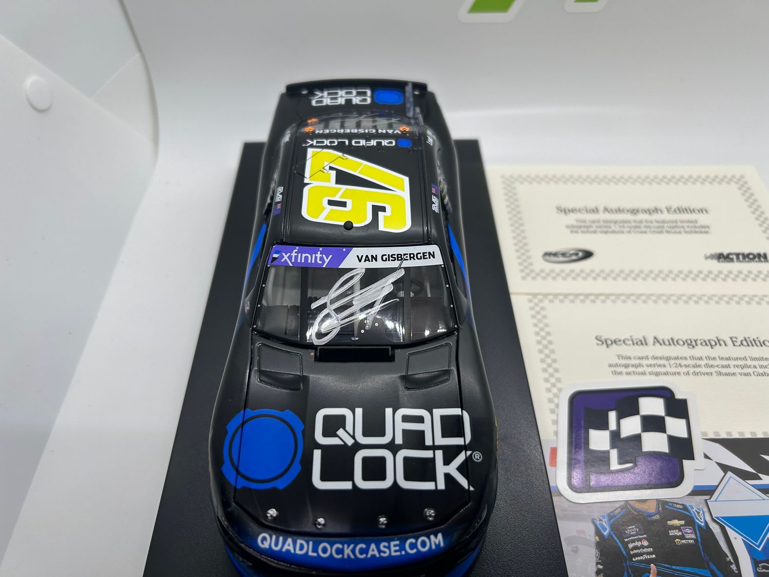 Shane Van Gisbergen Dual Autographed 2024 Quad Lock Portland Race Win 1:24 Nascar Diecast
